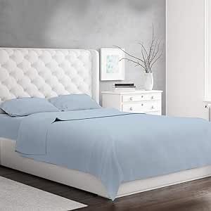 CharlottelyHues Sky Blue Sheet Set California King Size 1000 Thread Count Super Soft Egyptian Cotton 4 Piece With Deep Pocket Luxurious Hotel Class, Breathable & Comfortable Long-Staple Combed Bedding