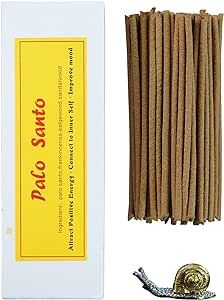Handmade in Peru Scent Sticks (45 Sticks), Long Incense Sticks Comes with a Delicate Snail Shaped Incense Holder Holy Wood Hand Rolled Incense Scent Sticks for Cleansing House Negative Energy