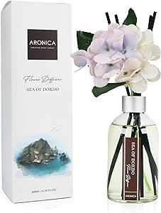 Aronica Flower Reed Diffuser, Sea of Dokdo Scent, 6.76 oz, Cute Desk Accessories Aesthetic, Office Decor for Women, Sea Spray Diffuser Accessories, Room Essentials for Women
